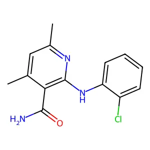 2-(2-Chloroanilino)-4,6-dimethylpyridine-3-carboxamide structure