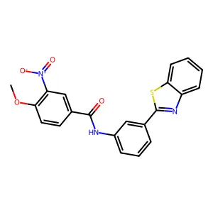 N-[3-(1,3-benzothiazol-2-yl)phenyl]-4-methoxy-3-nitrobenzamide structure