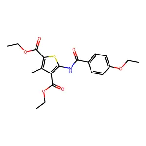 Diethyl 5-{[(4-ethoxyphenyl)carbonyl]amino}-3-methylthiophene-2,4-dicarboxylate structure