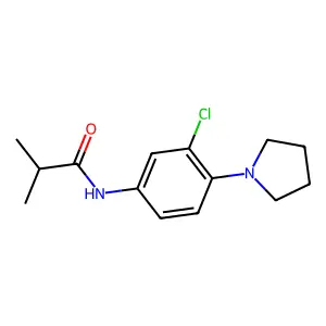 N-(3-chloro-4-pyrrolidin-1-ylphenyl)-2-methylpropanamide structure