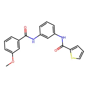 N-[3-[(3-methoxybenzoyl)amino]phenyl]thiophene-2-carboxamide structure