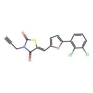 (5Z)-5-[[5-(2,3-dichlorophenyl)furan-2-yl]methylidene]-3-prop-2-ynyl-1,3-thiazolidine-2,4-dione structure