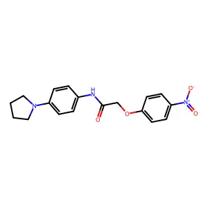 2-(4-nitrophenoxy)-N-(4-pyrrolidin-1-ylphenyl)acetamide structure