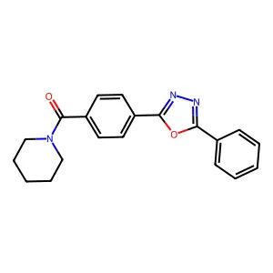 [4-(5-Phenyl-1,3,4-oxadiazol-2-yl)phenyl]-piperidin-1-ylmethanone structure