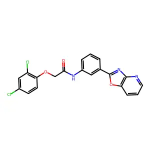 2-(2,4-dichlorophenoxy)-N-[3-([1,3]oxazolo[4,5-b]pyridin-2-yl)phenyl]acetamide structure