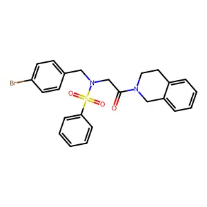 N-[(4-bromophenyl)methyl]-N-[2-(3,4-dihydro-1H-isoquinolin-2-yl)-2-oxoethyl]benzenesulfonamide structure