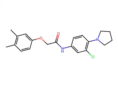 N-(3-chloro-4-pyrrolidin-1-ylphenyl)-2-(3,4-dimethylphenoxy)acetamide structure