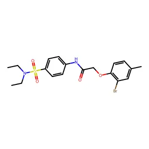 2-(2-bromo-4-methylphenoxy)-N-[4-(diethylsulfamoyl)phenyl]acetamide structure