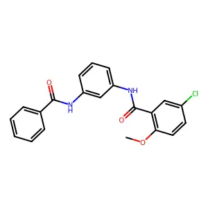 N-(3-benzamidophenyl)-5-chloro-2-methoxybenzamide structure