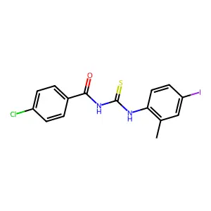 4-chloro-N-[(4-iodo-2-methylphenyl)carbamothioyl]benzamide structure