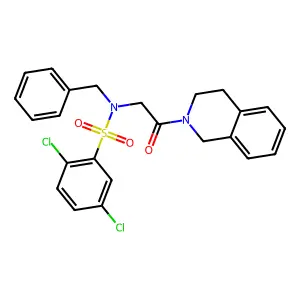 N-benzyl-2,5-dichloro-N-[2-(3,4-dihydro-1H-isoquinolin-2-yl)-2-oxoethyl]benzenesulfonamide structure