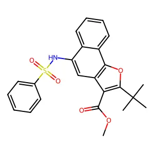 Methyl 2-tert-butyl-5-[(phenylsulfonyl)amino]naphtho[1,2-b]furan-3-carboxylate structure