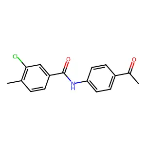 N-(4-acetylphenyl)-3-chloro-4-methylbenzamide structure