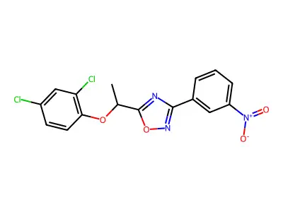 5-[1-(2,4-Dichlorophenoxy)ethyl]-3-(3-nitrophenyl)-1,2,4-oxadiazole structure