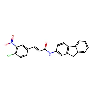 (E)-3-(4-chloro-3-nitrophenyl)-N-(9H-fluoren-2-yl)prop-2-enamide structure