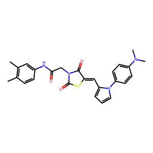 2-[(5E)-5-({1-[4-(dimethylamino)phenyl]-1H-pyrrol-2-yl}methylidene)-2,4-dioxo-1,3-thiazolidin-3-yl]-N-(3,4-dimethylphenyl)acetamide structure