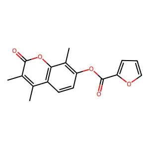 3,4,8-trimethyl-2-oxo-2H-chromen-7-yl furan-2-carboxylate structure
