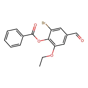 2-Bromo-6-ethoxy-4-formylphenyl benzoate structure