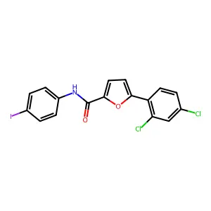 5-(2,4-dichlorophenyl)-N-(4-iodophenyl)furan-2-carboxamide structure