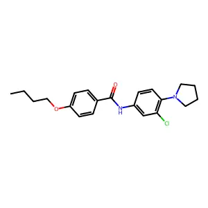 4-butoxy-N-(3-chloro-4-pyrrolidin-1-ylphenyl)benzamide structure