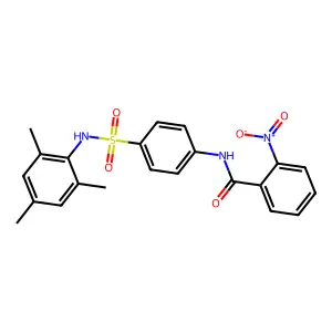 2-nitro-N-[4-[(2,4,6-trimethylphenyl)sulfamoyl]phenyl]benzamide structure