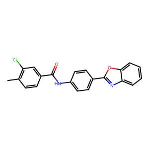 N-[4-(1,3-benzoxazol-2-yl)phenyl]-3-chloro-4-methylbenzamide structure