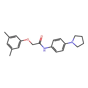 2-(3,5-dimethylphenoxy)-N-(4-pyrrolidin-1-ylphenyl)acetamide structure