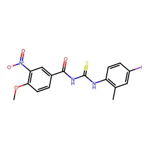 N-[(4-iodo-2-methylphenyl)carbamothioyl]-4-methoxy-3-nitrobenzamide structure