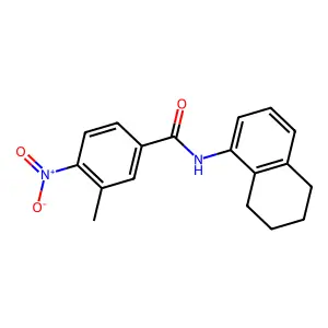 3-methyl-4-nitro-N-(5,6,7,8-tetrahydronaphthalen-1-yl)benzamide structure