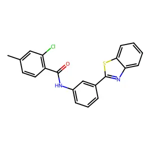 N-[3-(1,3-benzothiazol-2-yl)phenyl]-2-chloro-4-methylbenzamide structure