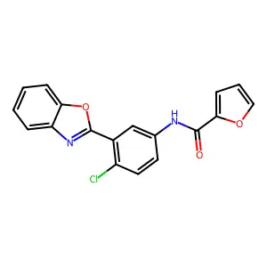 N-[3-(1,3-benzoxazol-2-yl)-4-chlorophenyl]furan-2-carboxamide structure