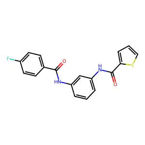 N-[3-[(4-fluorobenzoyl)amino]phenyl]thiophene-2-carboxamide structure