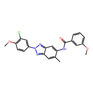 N-[2-(3-chloro-4-methoxyphenyl)-6-methylbenzotriazol-5-yl]-3-methoxybenzamide structure