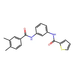 N-[3-[(3,4-dimethylbenzoyl)amino]phenyl]thiophene-2-carboxamide structure