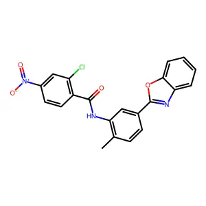 N-[5-(1,3-benzoxazol-2-yl)-2-methylphenyl]-2-chloro-4-nitrobenzamide structure