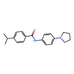 4-(propan-2-yl)-N-[4-(pyrrolidin-1-yl)phenyl]benzamide structure