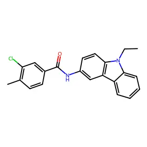 3-chloro-N-(9-ethylcarbazol-3-yl)-4-methylbenzamide structure