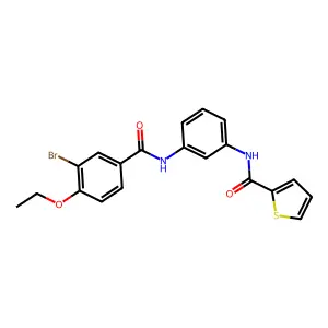 N-[3-[(3-bromo-4-ethoxybenzoyl)amino]phenyl]thiophene-2-carboxamide structure
