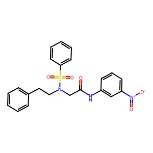 N-(3-nitrophenyl)-N~2~-(2-phenylethyl)-N~2~-(phenylsulfonyl)glycinamide structure