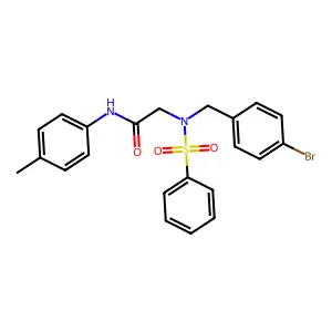 2-[benzenesulfonyl-[(4-bromophenyl)methyl]amino]-N-(4-methylphenyl)acetamide structure
