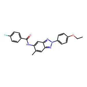 N-[2-(4-ethoxyphenyl)-6-methylbenzotriazol-5-yl]-4-fluorobenzamide structure