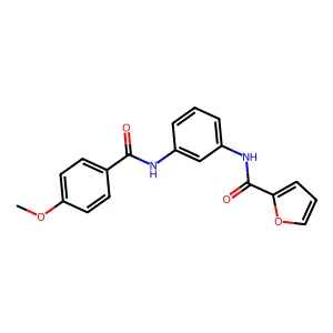 N-[3-[(4-methoxybenzoyl)amino]phenyl]furan-2-carboxamide structure