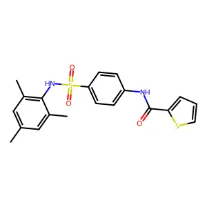 N-[4-[(2,4,6-trimethylphenyl)sulfamoyl]phenyl]thiophene-2-carboxamide structure