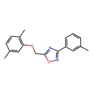 5-[(2,5-Dimethylphenoxy)methyl]-3-(3-methylphenyl)-1,2,4-oxadiazole structure