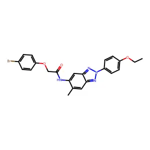 2-(4-bromophenoxy)-N-[2-(4-ethoxyphenyl)-6-methylbenzotriazol-5-yl]acetamide structure