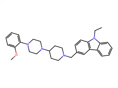 9-Ethyl-3-[[4-[4-(2-methoxyphenyl)piperazin-1-yl]piperidin-1-yl]methyl]carbazole structure