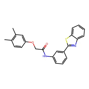 N-[3-(1,3-benzothiazol-2-yl)phenyl]-2-(3,4-dimethylphenoxy)acetamide structure