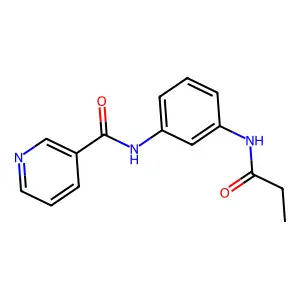 N-[3-(propanoylamino)phenyl]pyridine-3-carboxamide structure