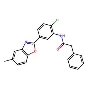 N-[2-chloro-5-(5-methyl-1,3-benzoxazol-2-yl)phenyl]-2-phenylacetamide structure