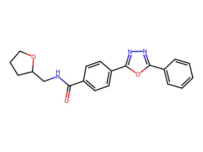 N-(oxolan-2-ylmethyl)-4-(5-phenyl-1,3,4-oxadiazol-2-yl)benzamide structure